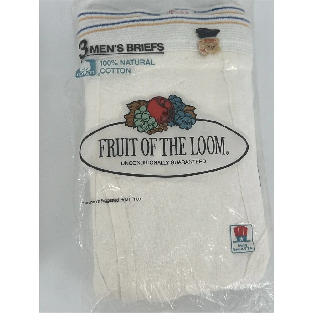 Vtg 2 NOS 1980s Fruit of The Loom Men's Medium 34-36 Briefs 3-Packs Sealed